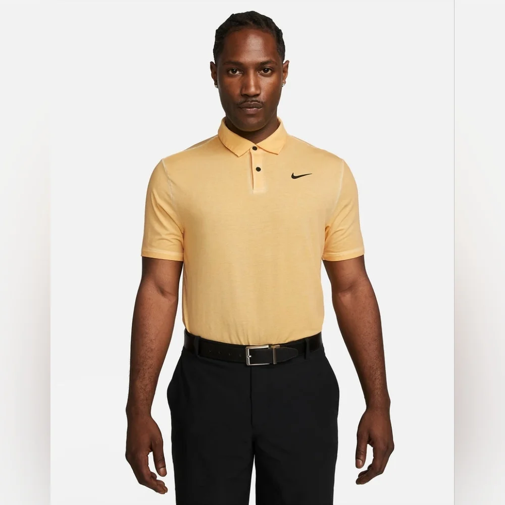 Nike Dri-FIT Tour Men's Washed Golf Polo Yellow Size M DR5308-795